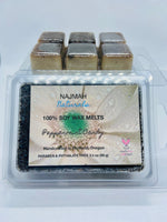 Load image into Gallery viewer, Najmah Naturals Wax Melts are handcrafted from 100% Natural Soy Wax, High Quality Fragrance and Essential Oils. All fragrances and essential oils used are vegan, paraben, formaldehyde and phthalate free. All colors are achieved by using plant-based ingredients. No wick or flame is needed.
